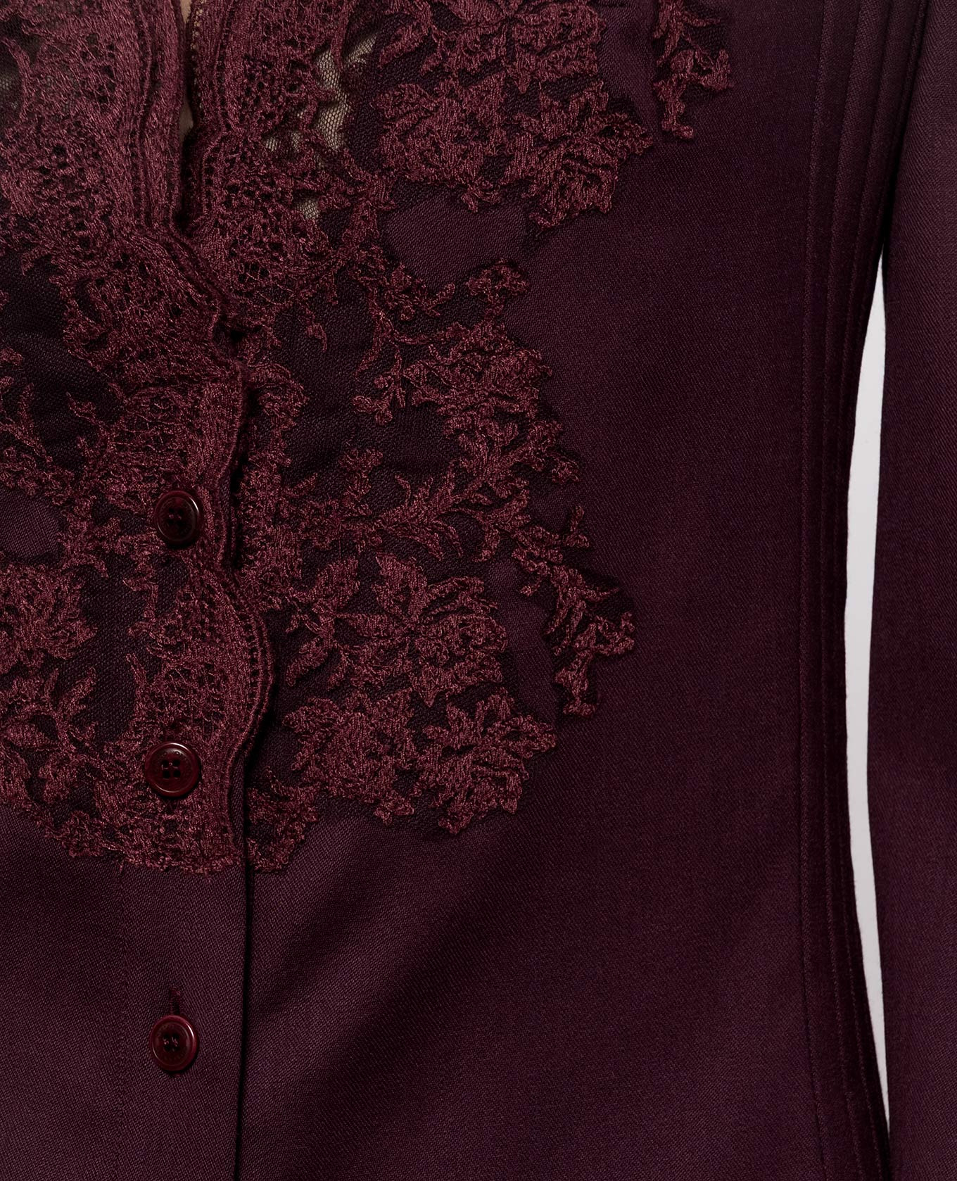 Burgundy wool dress with lace Ermanno Scervino 4