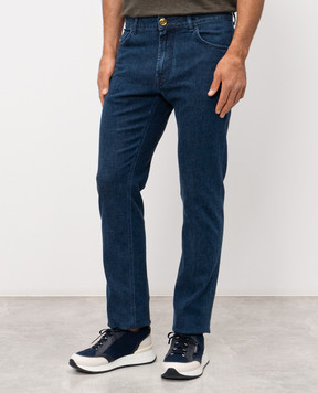 Stefano Ricci Blue jeans with monogram logo MST61B2030T0217