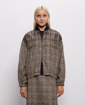 Brunello Cucinelli Checked jacket with sequins MG5577625P