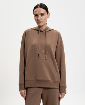 Max Mara ANDREA brown hoodie with logo embroidery SMMANDREA