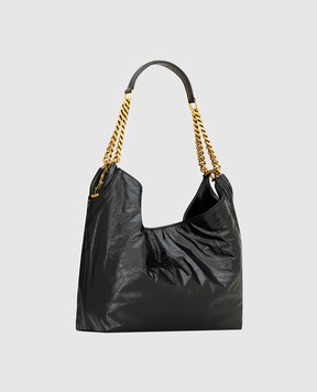 Saint Laurent Black glossy leather hobo bag HORTENSE 871222AAGOL