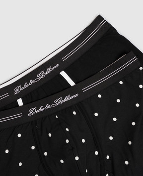 Dolce&Gabbana Set of black polka dot boxer shorts M9A99JON0HY