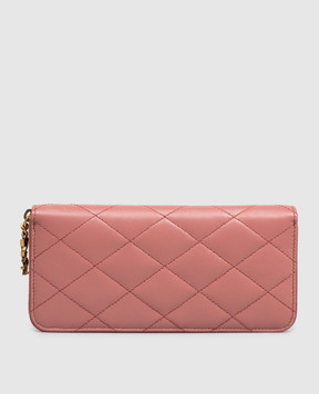 Saint Laurent Pink leather wallet with geometric stitching 862485AAANG