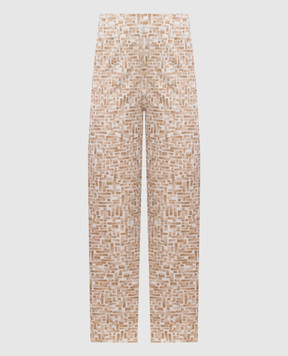 Peserico Beige printed pants PH486304749