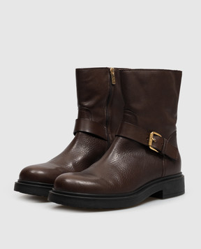 AGL Loren brown leather boots LORENBIKERSMOKKA