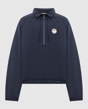 Palm Angels Blue sweatshirt with logo patch PAMBA010FL001