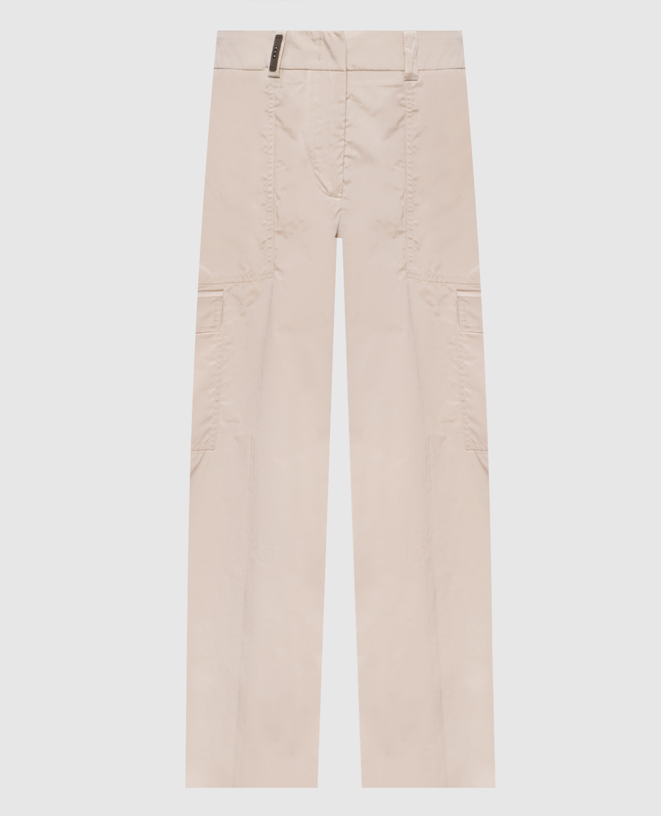 Beige cargo pants with brand patch