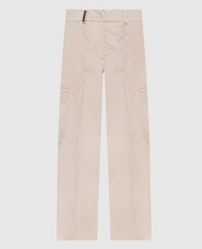 Peserico Beige cargo pants with brand patch PM404502769