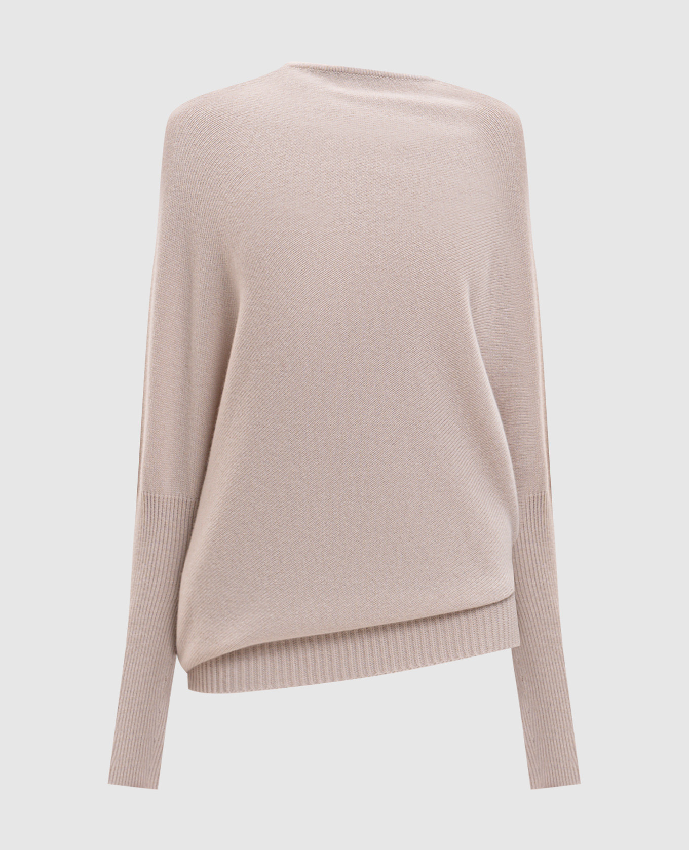 Beige cashmere asymmetric sweater