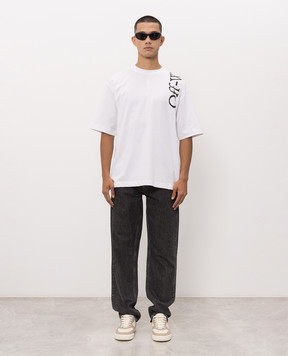 Off-White White T-shirt with contrast logo 44MAA120F26J010