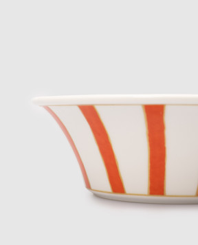 Geminiano Cozzi 1765 White porcelain bowl Striche Arancio e Oro TTCMI37159053