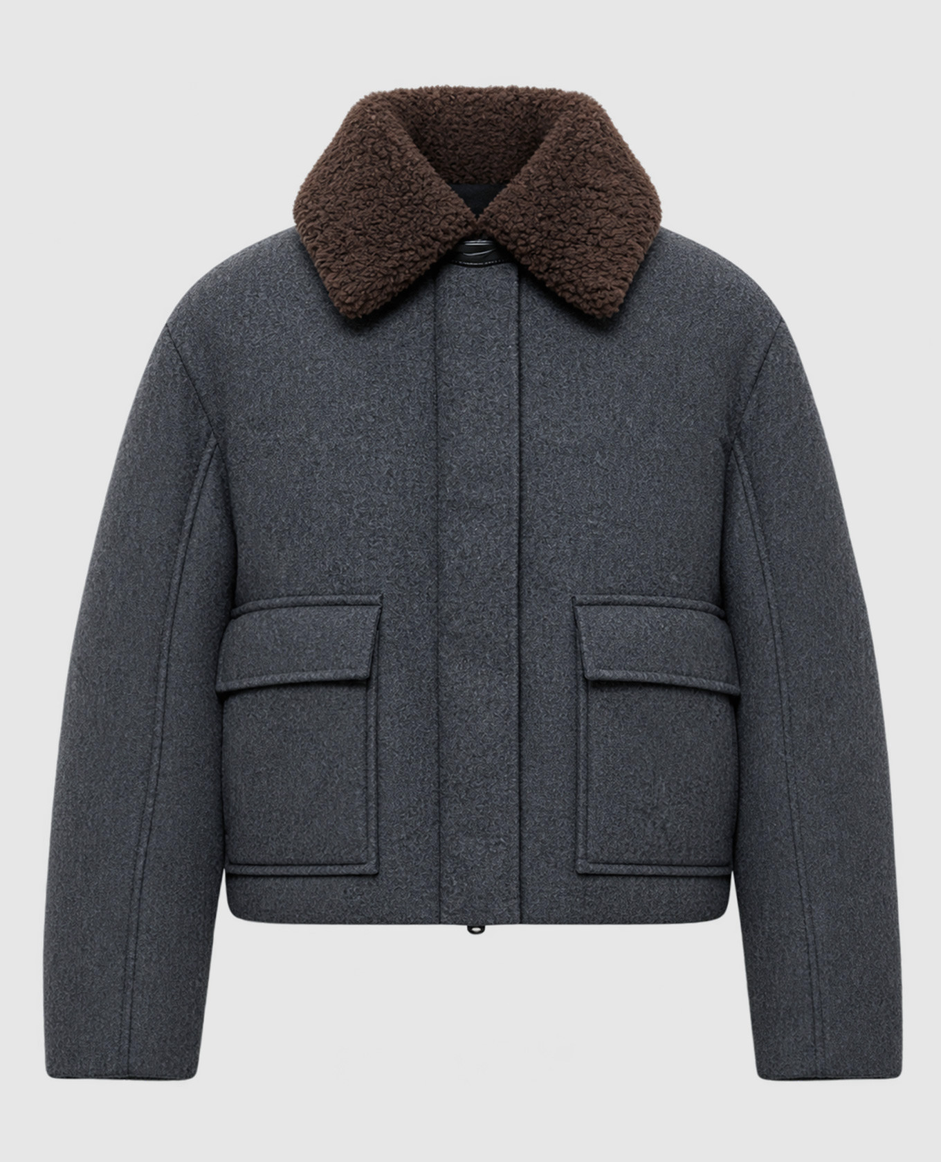 Gray wool and cashmere down jacket Brunello Cucinelli