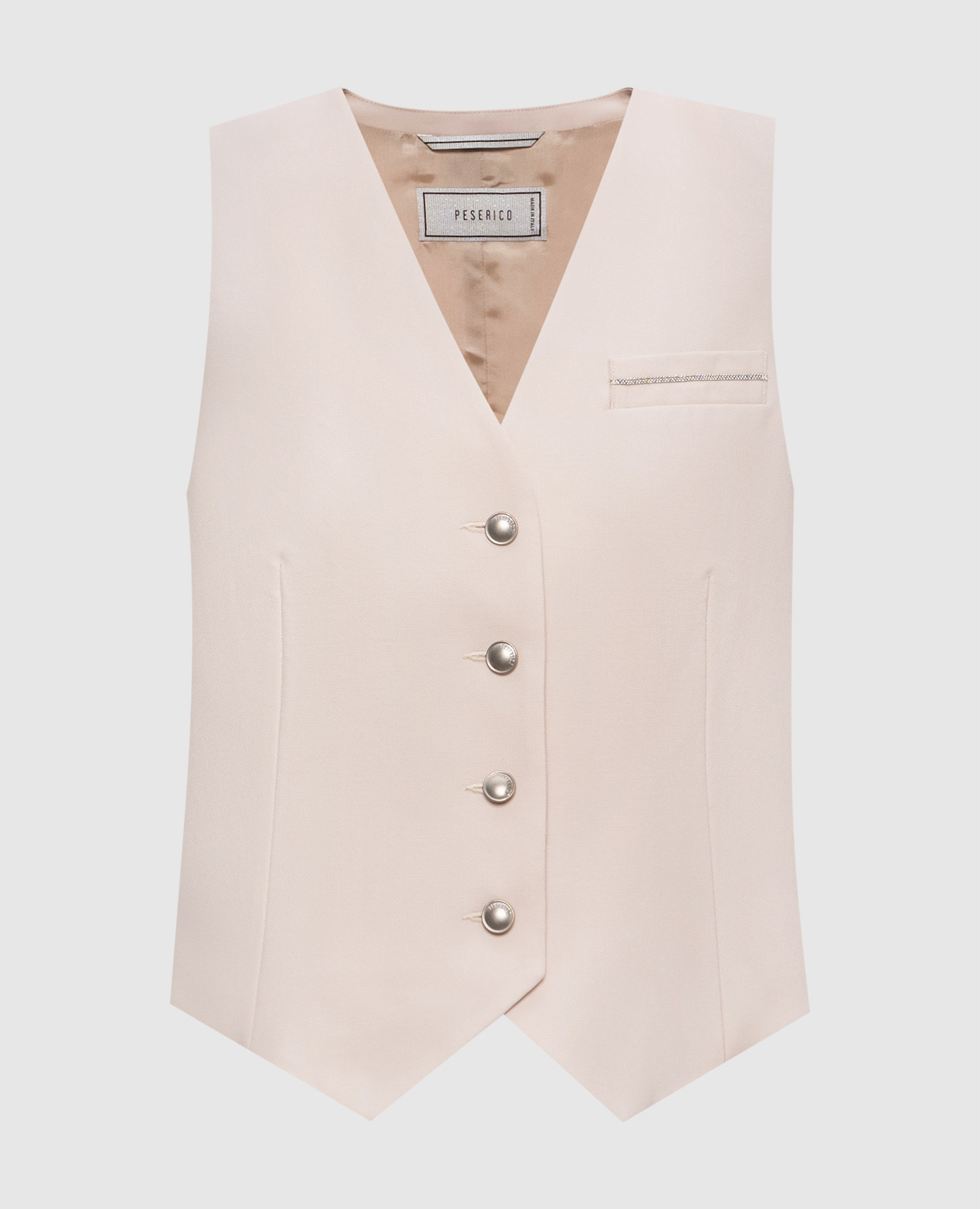 Beige wollen vest