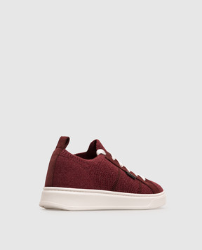 Brunello Cucinelli Children's burgundy sneakers made of wool, cashmere and silk BZ6001G432