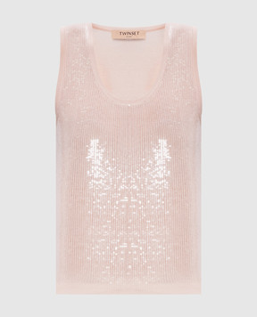 Twinset Pink top with sequins 261TP3301