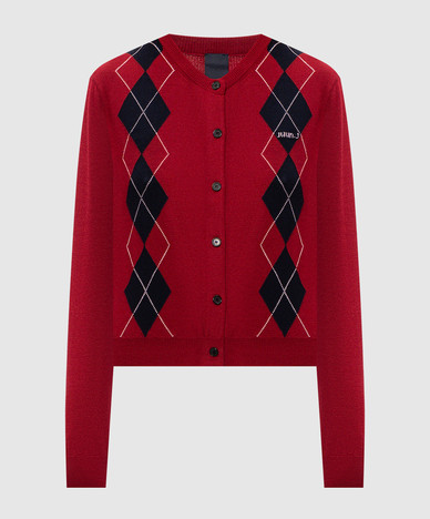 Red wool cardigan