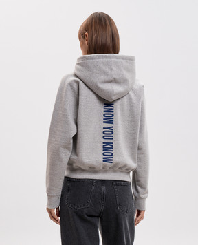 Jil Sander Gray hoodie with a print of the inscription J02GU0125J20392