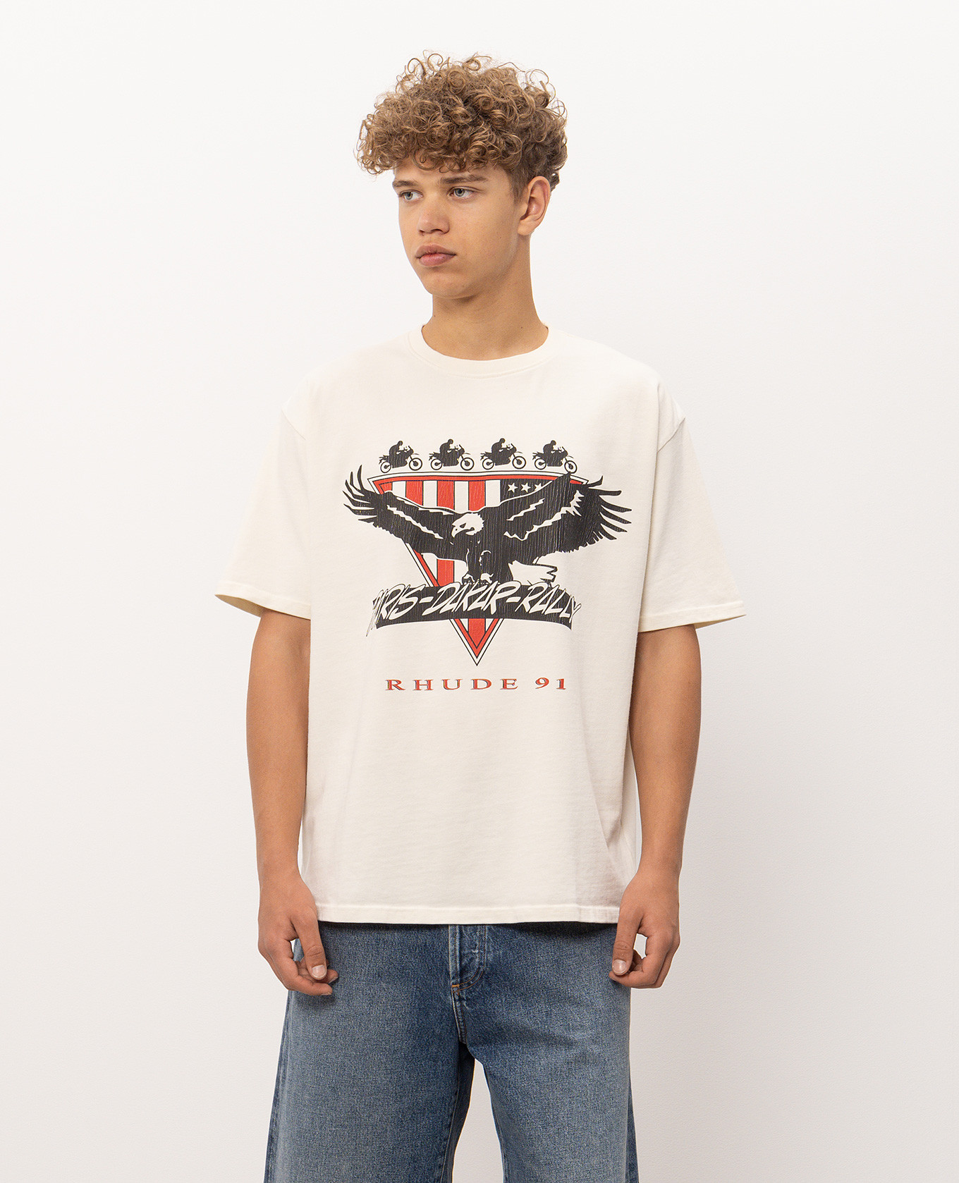 Stage Racing ivory t-shirt Rhude 3