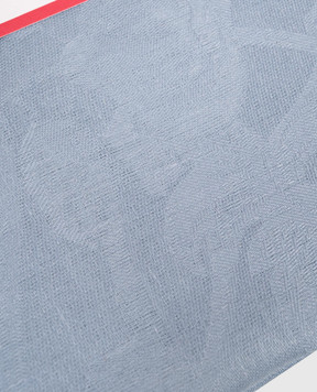 Le Jacquard Fraincais Tivoli Blue Round Linen Tablecloth with Pattern 31315