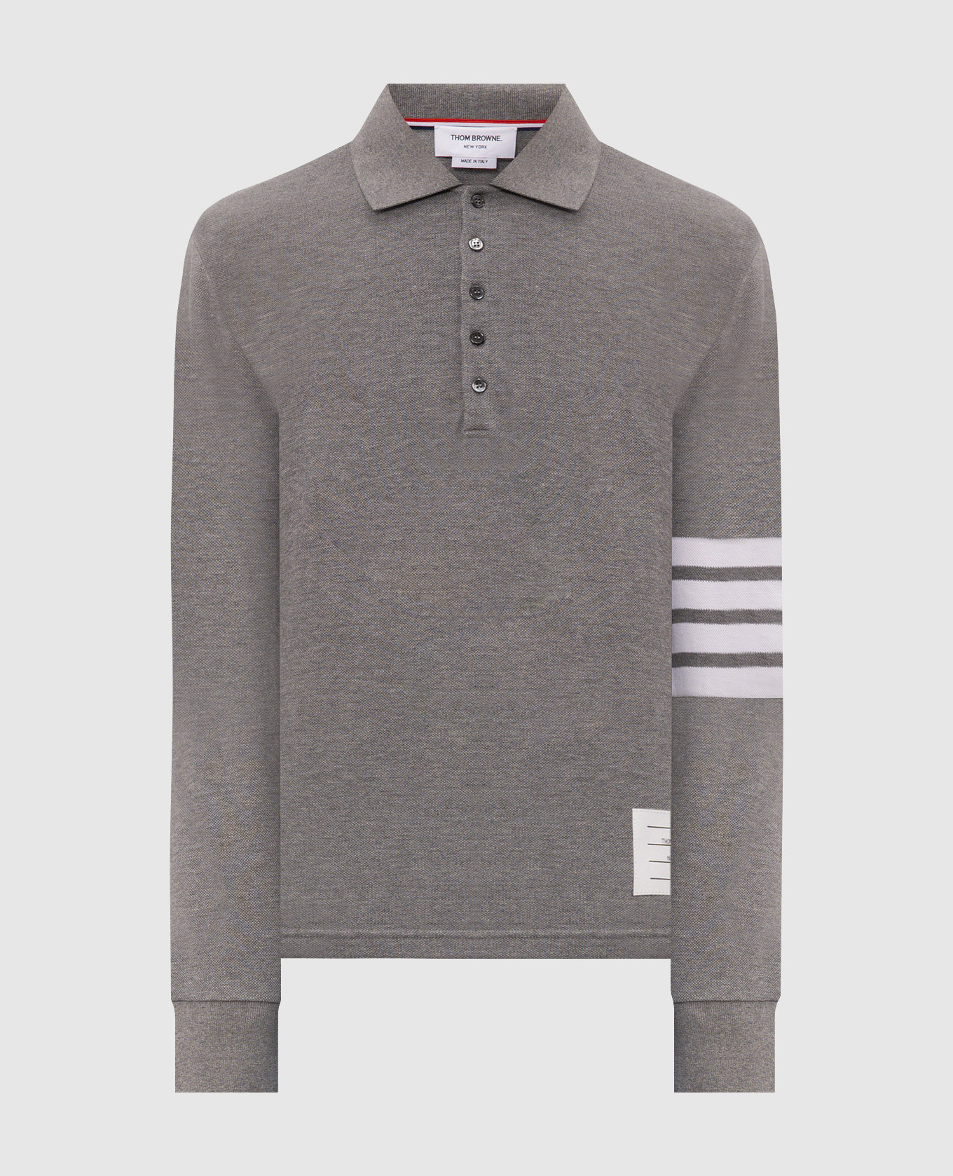Grey polo shirt with logo patch