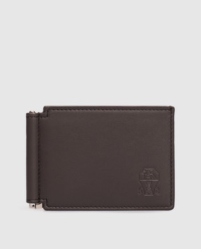 Brunello Cucinelli Brown wallet with embossed logo bill clip MWZNBU440
