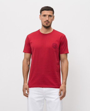 Dolce&Gabbana Red T-shirt with monogram patch G8TQ8ZG7QNN