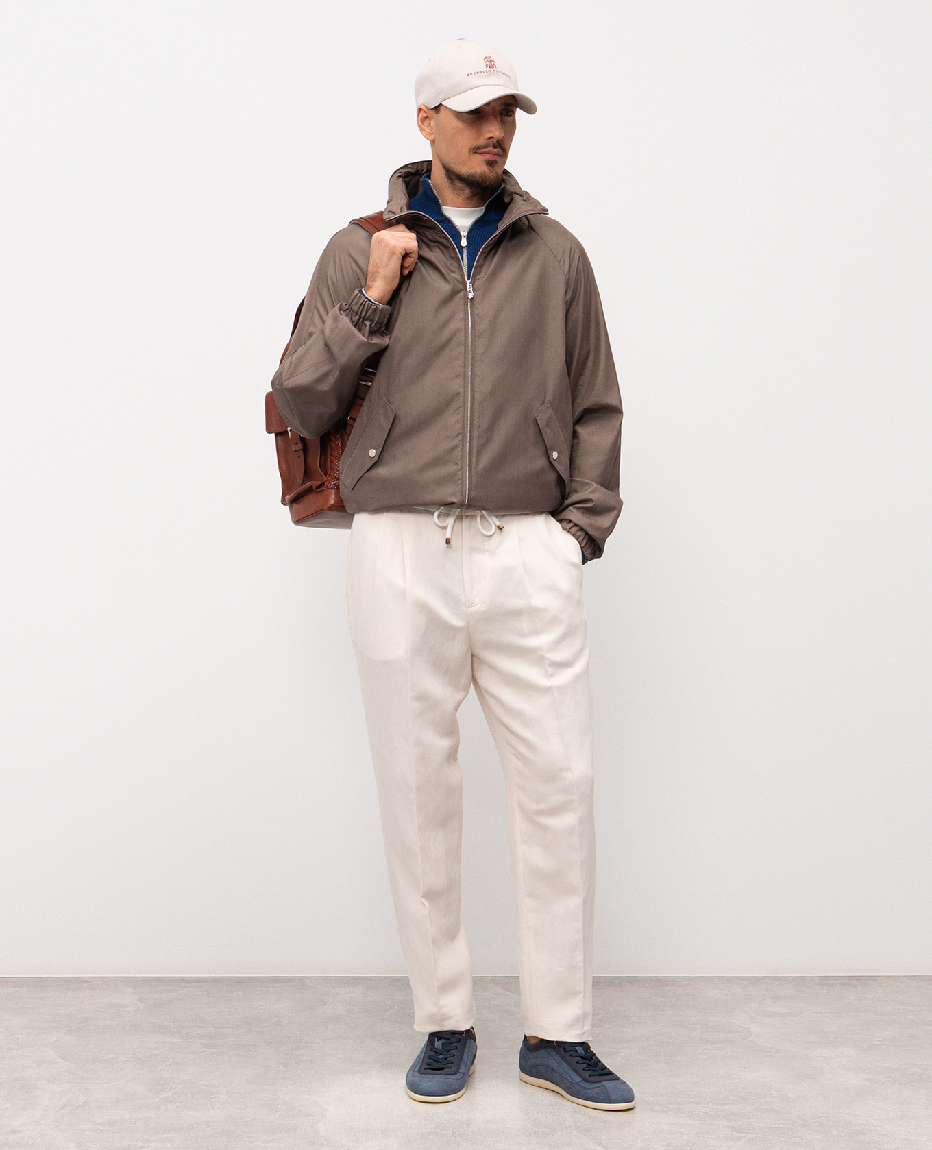 Blue ribbed jumper Brunello Cucinelli 2