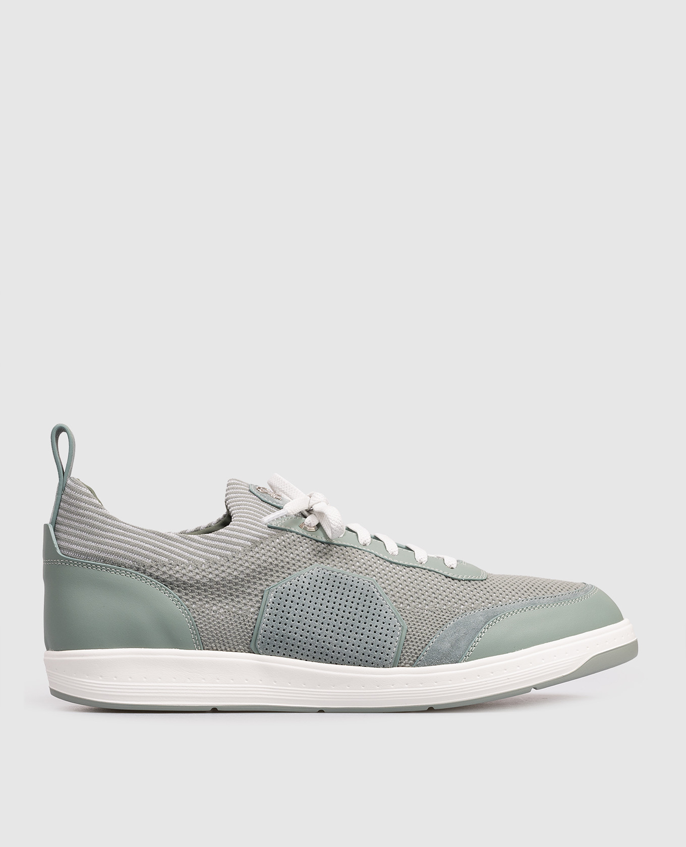 Green combination sneakers with monogram