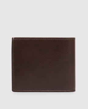 Brunello Cucinelli Brown leather wallet with embossed logo MWVEBU006