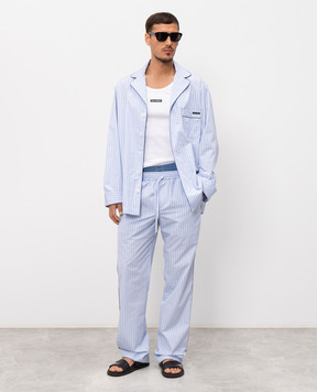 Dolce&Gabbana Blue striped pajama-style pants GVRMATFR510