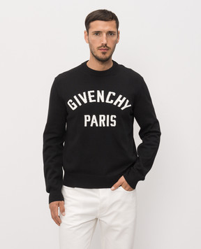 Givenchy Black jumper with logo pattern BM90X94YQP