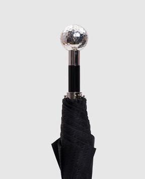 Pasotti Black Golf Ball Folding Umbrella OMITUO64SBLUES59732
