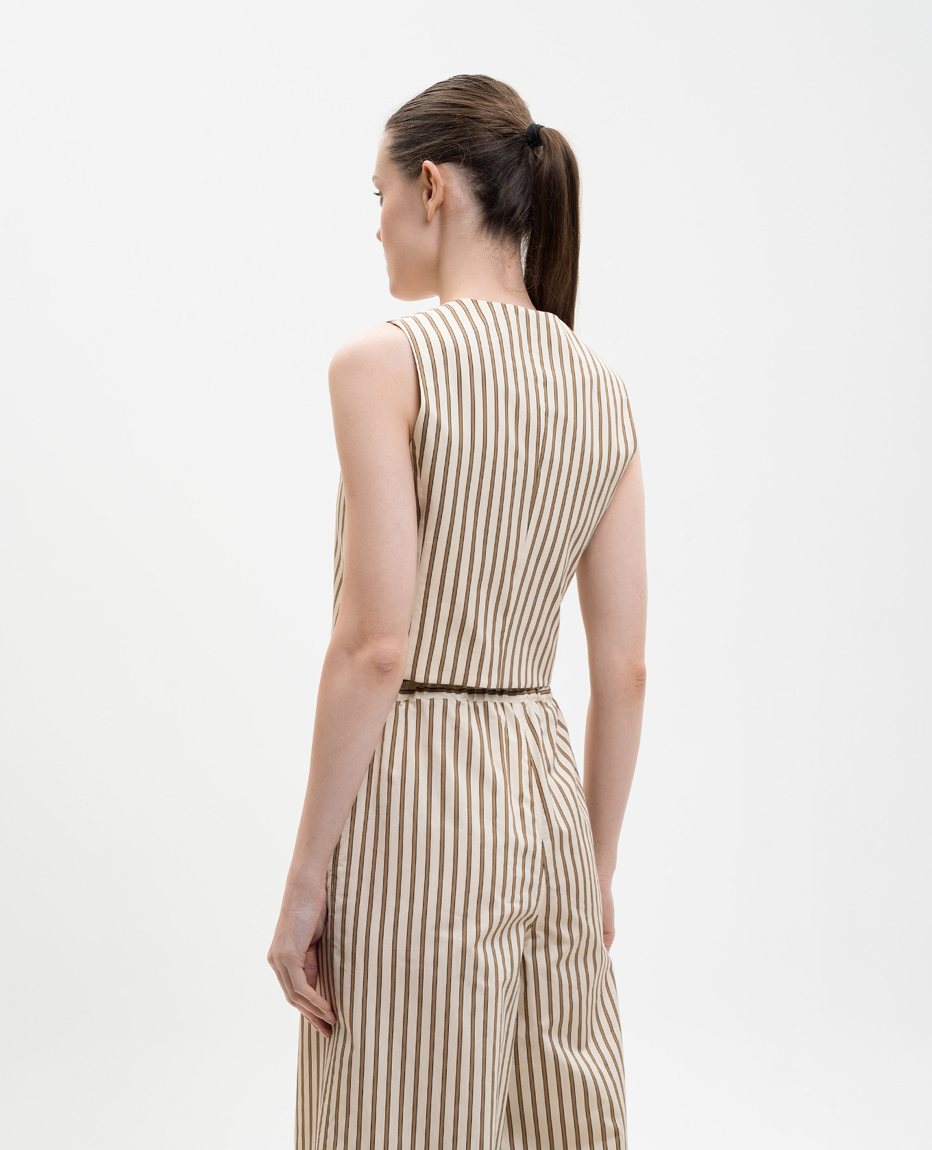 

Beige FAUNO striped vest with silk Max Mara