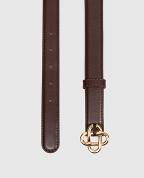 Casablanca Brown leather belt with textured emblem APF26ACC28307W