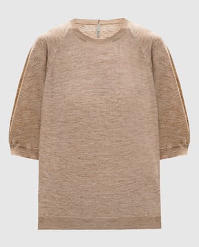BOBOUTIC Beige cashmere, silk and linen T-shirt 5001