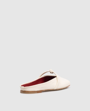 Bottega Veneta Rosa Mary-Jane Beige Leather Mules 855863VBSD0