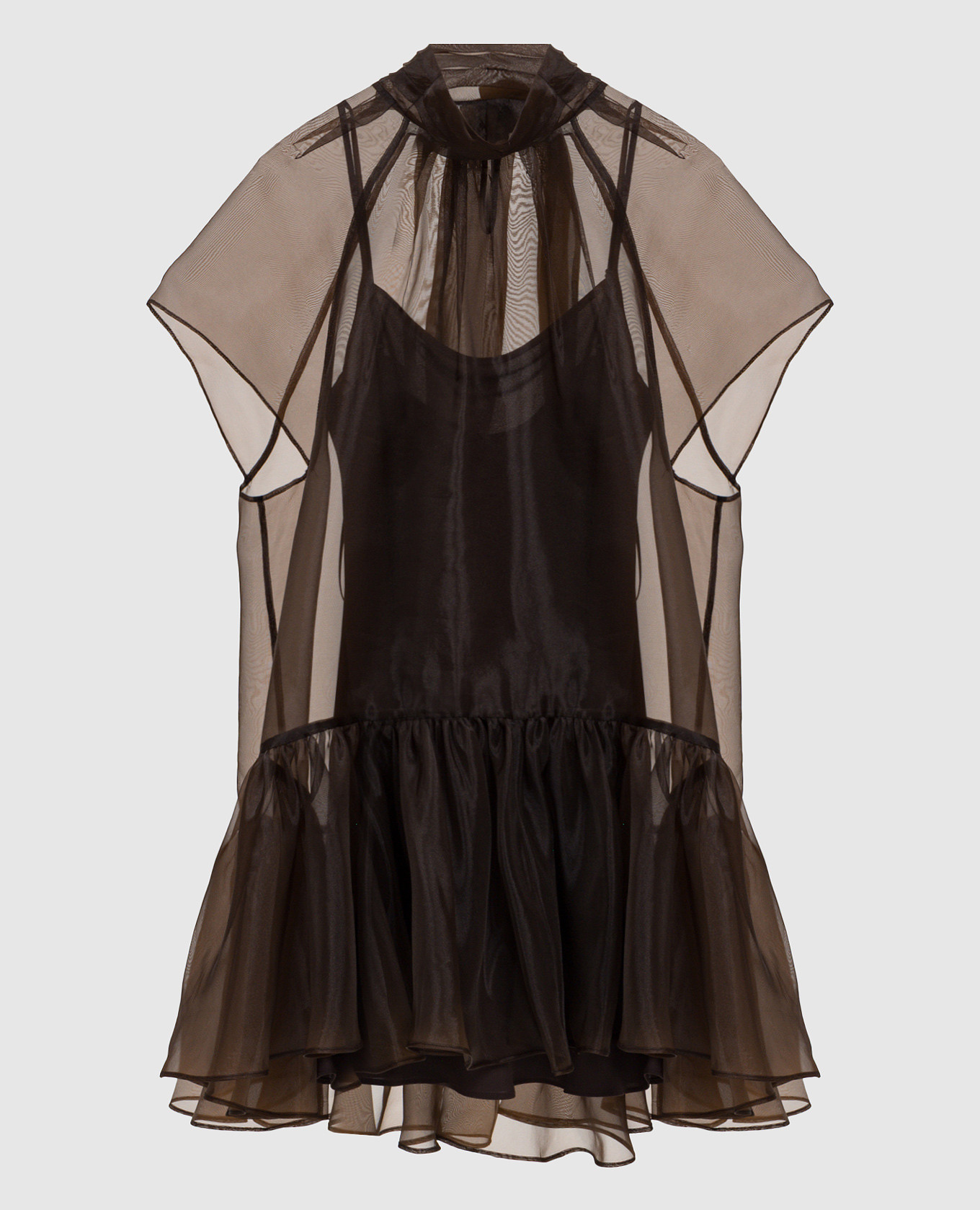 

Beaux brown dress with ruffle Simkhai