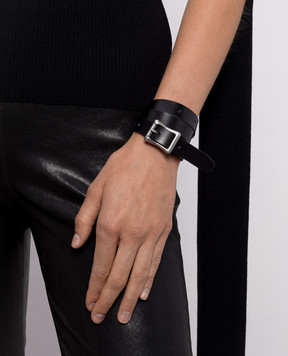 Ann Demeulemeester Black leather bracelet Sundvis B0014376LT128