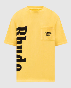 Rhude Yellow T-shirt with pocket RHPF26TT13012