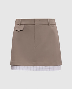 SSHEENA Giungla beige skirt with wool 26SSGIUNGLATS26004A85