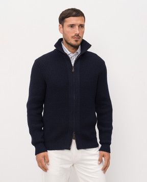 ISAIA Blue wool cardigan MG8484Y0558