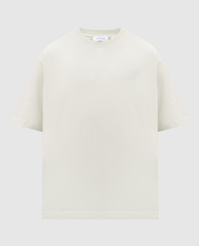Off-White Green t-shirt with logo print 44MAA120S26J00H