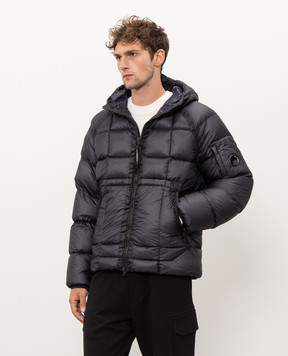 C.P. Company Blue down jacket with logo patch MOW702A110416A