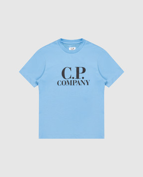 C.P. Company Children's blue T-shirt with logo print CPM006LAA1748