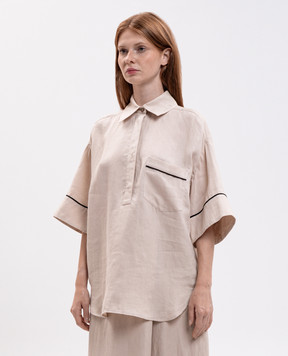 Agnona Beige linen shirt TD1109YU3049