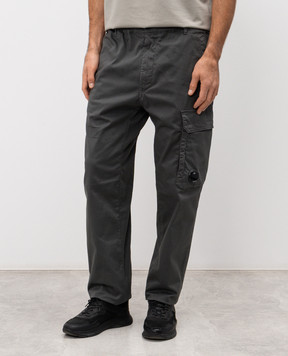 C.P. Company Grey pants with logo patch MPA135A005694G