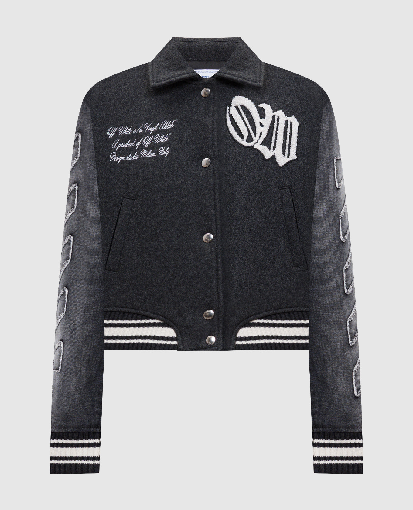 

Gothic Class grey wool bomber jacket Off-White