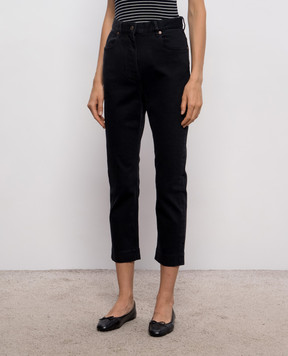 Valentino Black jeans with logo patch 9B3DD21NAED