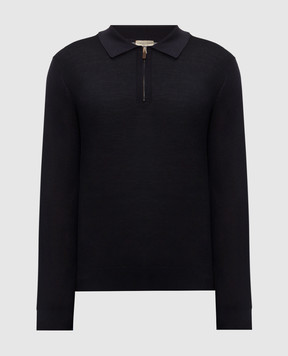 Cashmere&Whiskey Blue wool polo shirt MU10151318465R