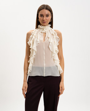 Alexander McQueen Silk top with ruffles 846784QBADS